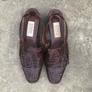 Slitted Micro Strap Slides w/ Heels